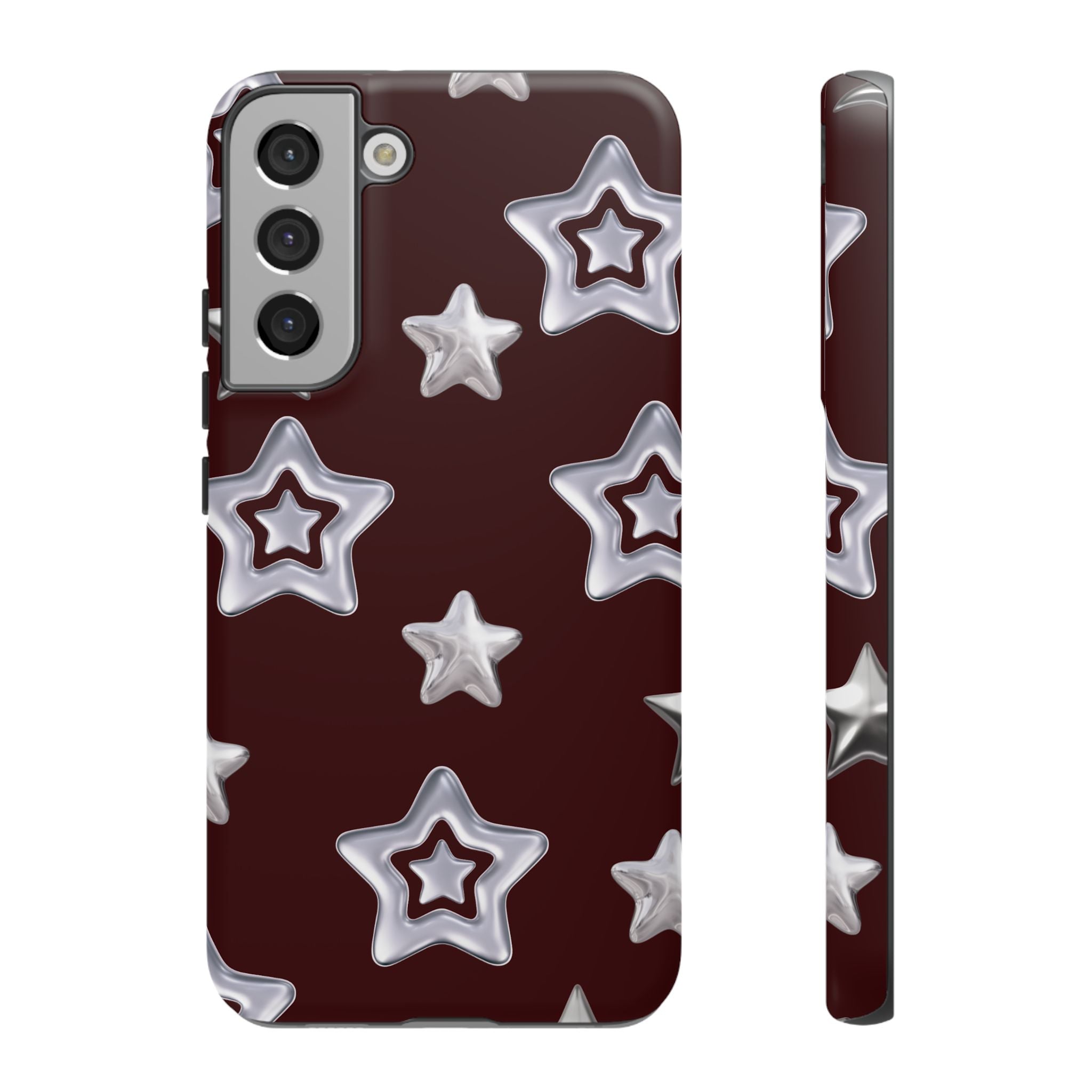 Phone Case | Chrome Hearts on Burgundy