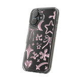 Coque de téléphone transparente | Croquis chromés (rose)