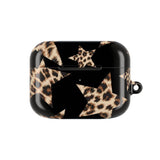 Retro Leopard AirPods Pro Case with Glossy Finish & Carabiner