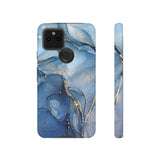 Phone Case | Blue Marble with Gold Streaks