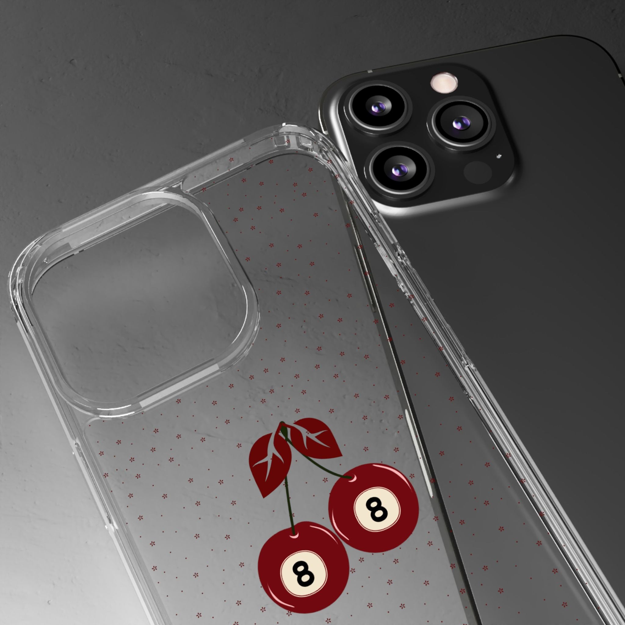 Custodia trasparente per telefono | Cherry Eight Balls