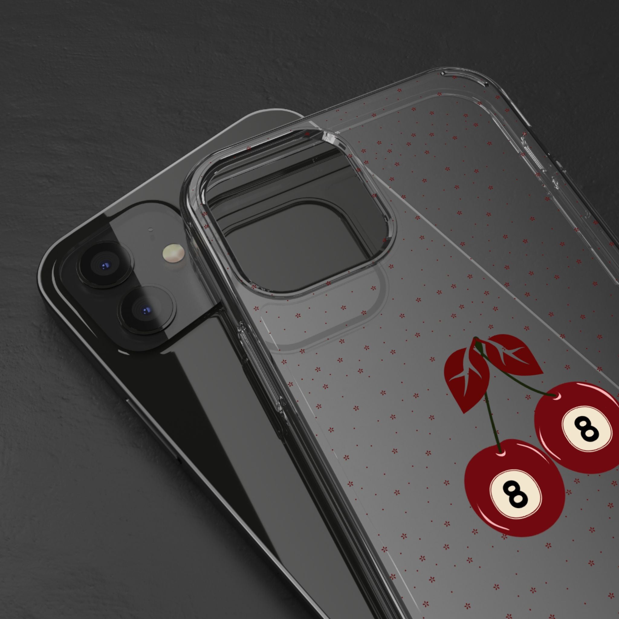 Custodia trasparente per telefono | Cherry Eight Balls