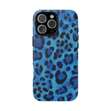 A stylish blue leopard print phone case featuring a bold, modern design. Perfect for fashion-forward tech lovers looking to add a fierce touch to their everyday essentials.