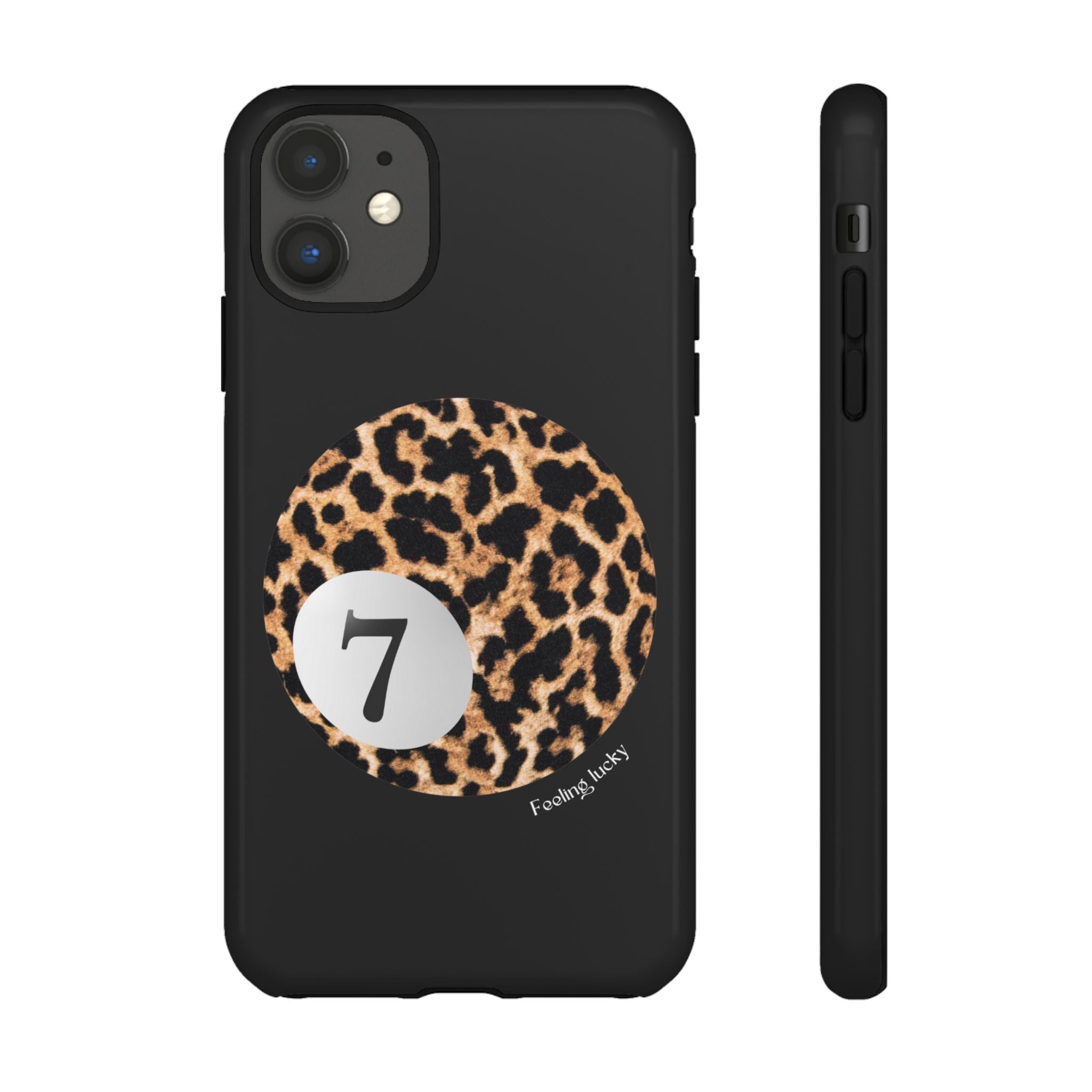 Coque de téléphone | Lucky Leopard Print Ball (noir)