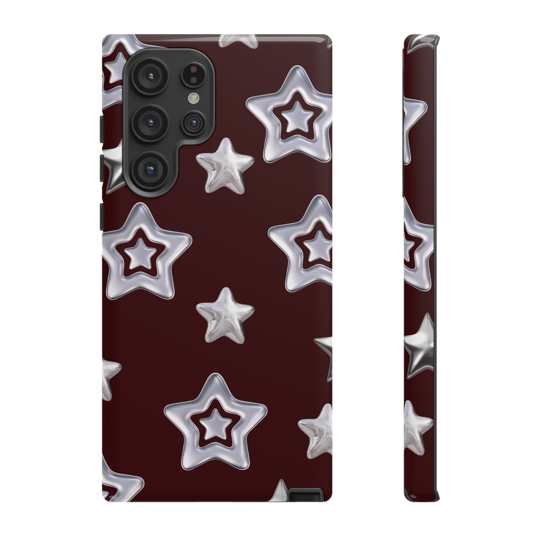 Phone Case | Chrome Hearts on Burgundy